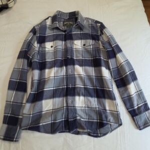 American Eagle Outfitters Navy and White Plaid Shirt